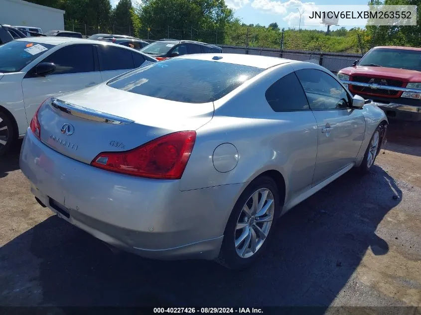 2011 Infiniti G37X VIN: JN1CV6ELXBM263552 Lot: 40227426