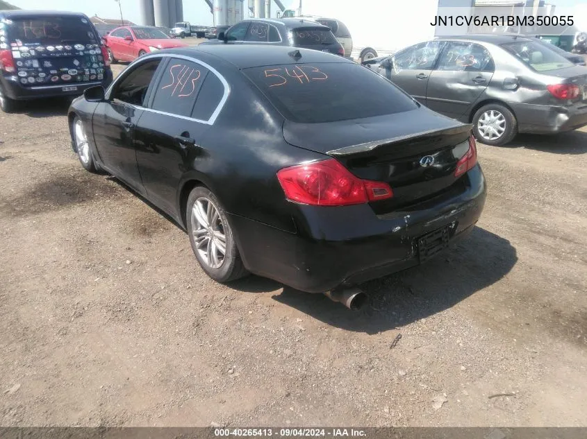 2011 Infiniti G37X VIN: JN1CV6AR1BM350055 Lot: 40265413