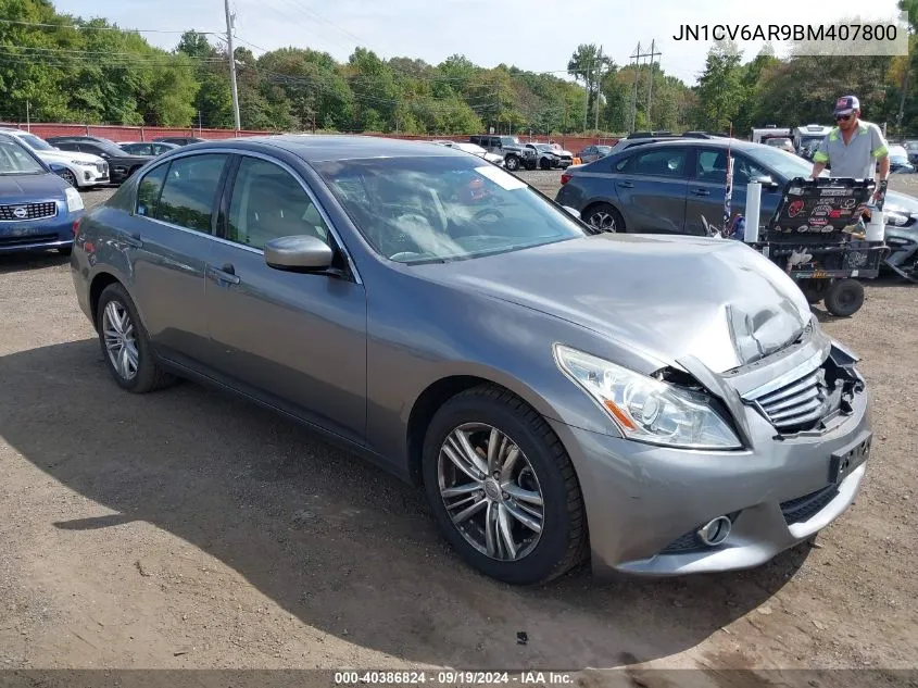 2011 Infiniti G37X VIN: JN1CV6AR9BM407800 Lot: 40386824