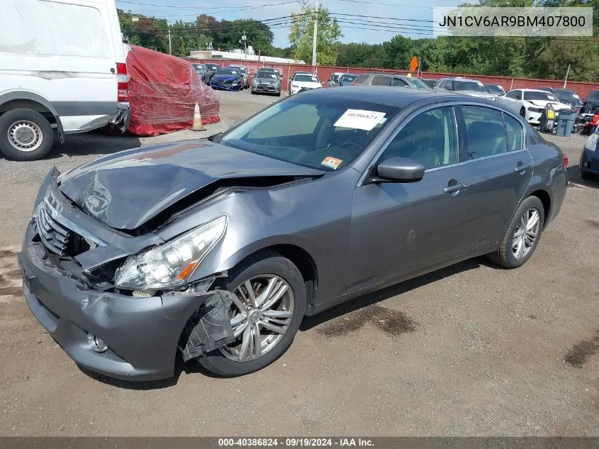 2011 Infiniti G37X VIN: JN1CV6AR9BM407800 Lot: 40386824