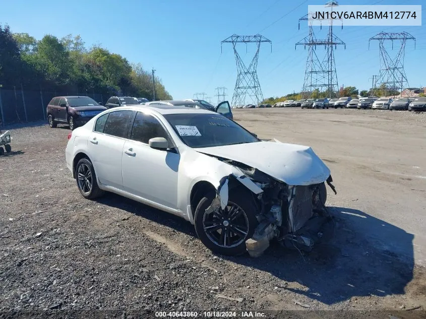 2011 Infiniti G37X VIN: JN1CV6AR4BM412774 Lot: 40643860