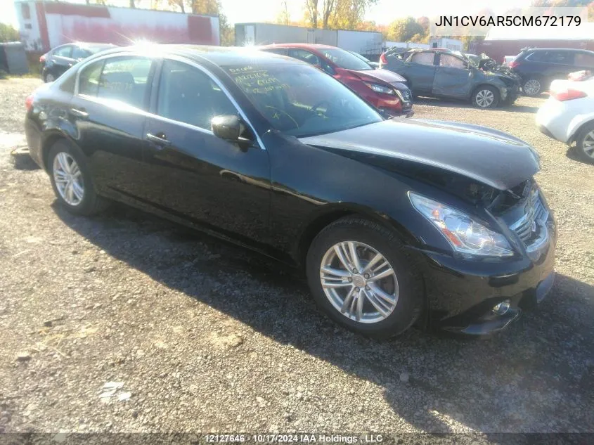 2012 Infiniti G37X VIN: JN1CV6AR5CM672179 Lot: 12127646