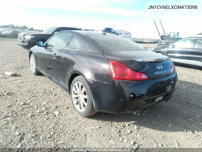 2012 Infiniti G37X VIN: JN1CV6ELXCM473098 Lot: 12129335