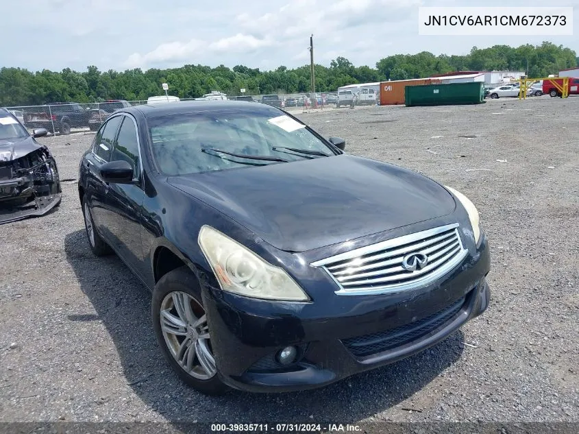 2012 Infiniti G37X VIN: JN1CV6AR1CM672373 Lot: 39835711