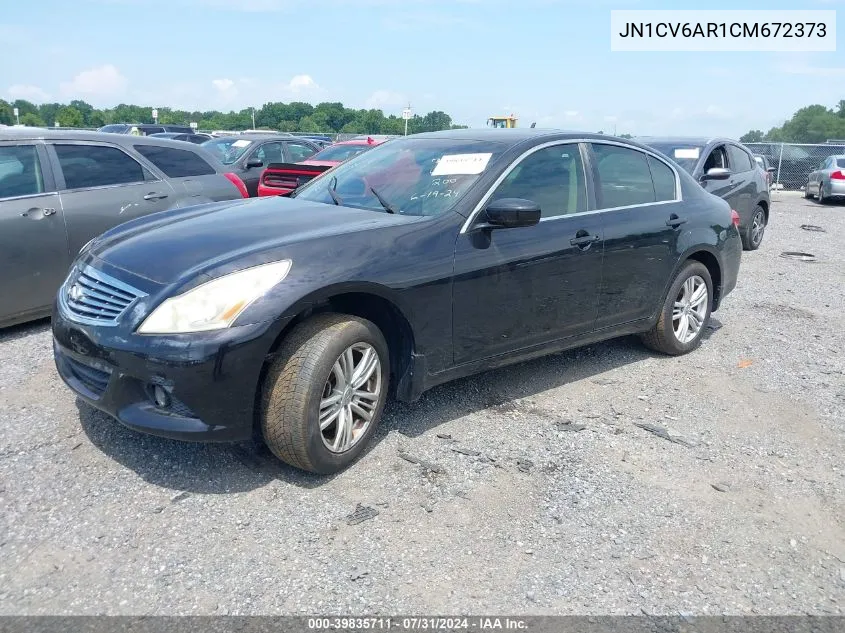 2012 Infiniti G37X VIN: JN1CV6AR1CM672373 Lot: 39835711