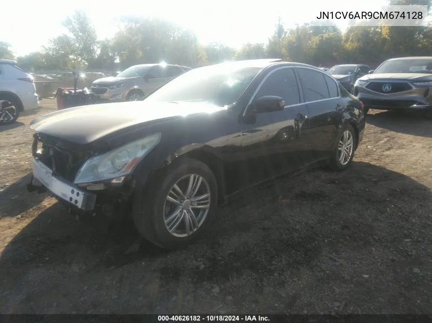 2012 Infiniti G37X VIN: JN1CV6AR9CM674128 Lot: 40626182