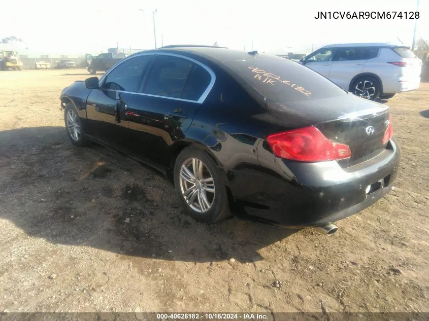 2012 Infiniti G37X VIN: JN1CV6AR9CM674128 Lot: 40626182