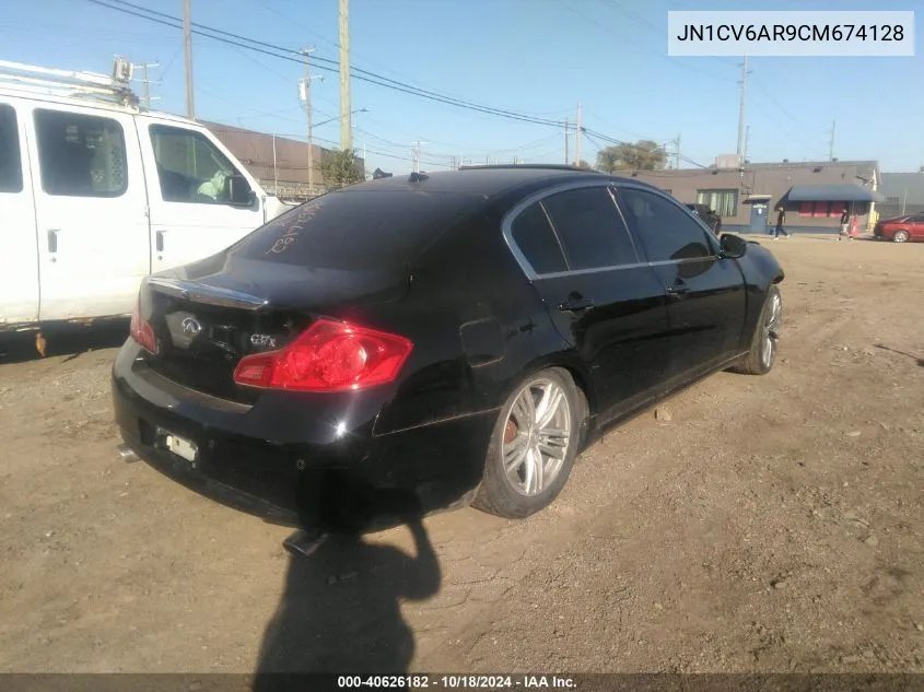 2012 Infiniti G37X VIN: JN1CV6AR9CM674128 Lot: 40626182