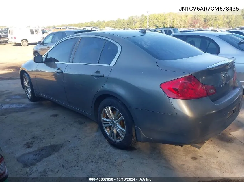 JN1CV6AR7CM678436 2012 Infiniti G37X