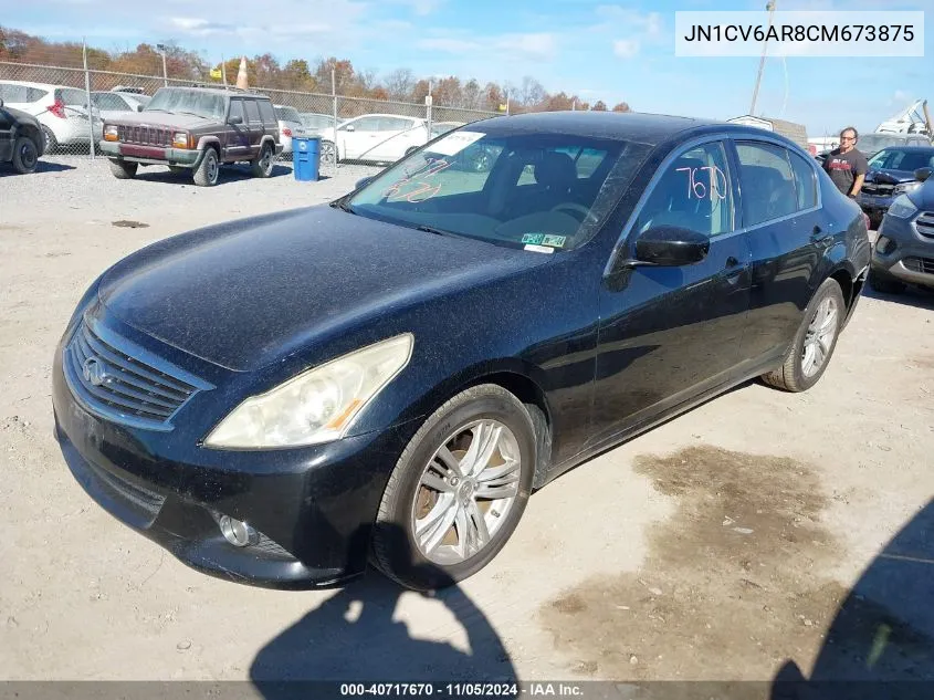 2012 Infiniti G37X VIN: JN1CV6AR8CM673875 Lot: 40717670