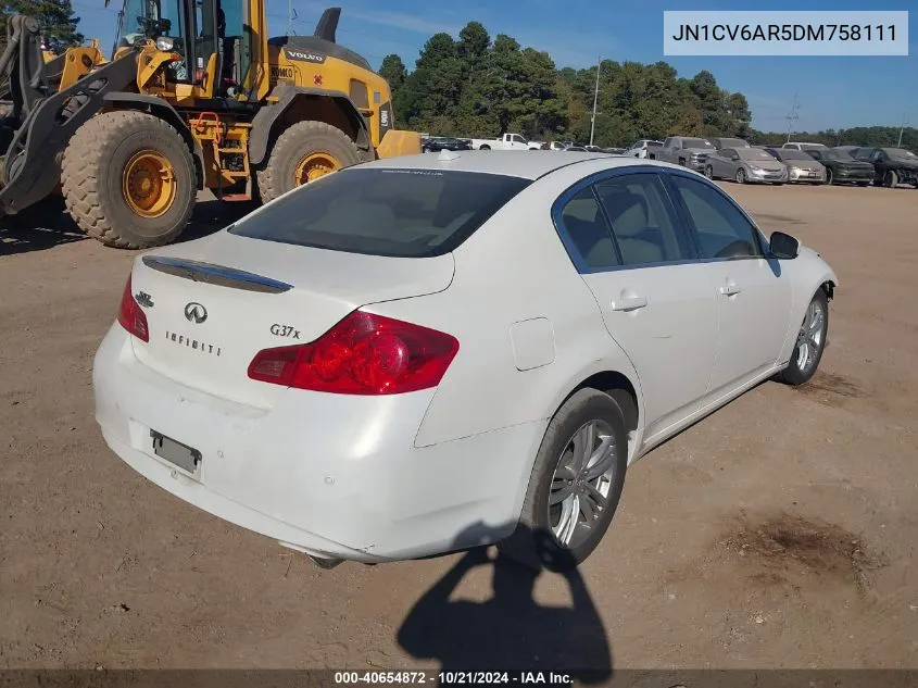 2013 Infiniti G37X VIN: JN1CV6AR5DM758111 Lot: 40654872