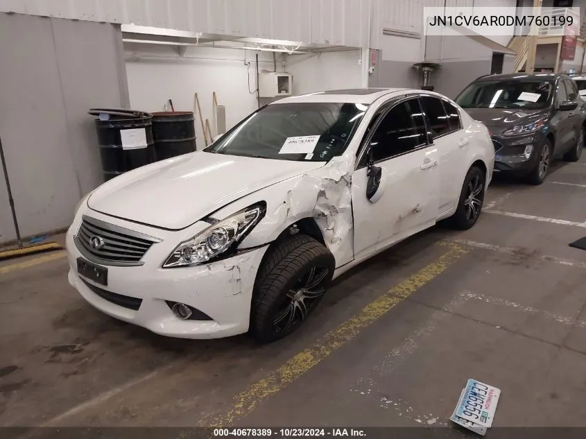 2013 Infiniti G37X VIN: JN1CV6AR0DM760199 Lot: 40678389