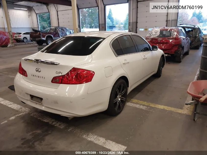 2013 Infiniti G37X VIN: JN1CV6AR0DM760199 Lot: 40678389