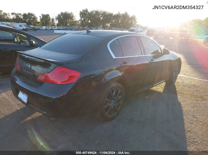 2013 Infiniti G37X VIN: JN1CV6AR2DM354327 Lot: 40749424