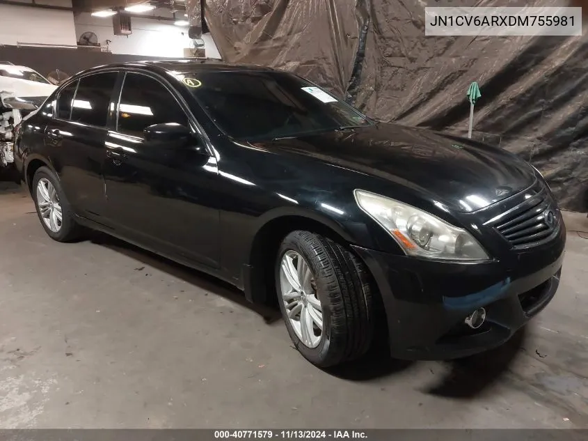 2013 Infiniti G37X VIN: JN1CV6ARXDM755981 Lot: 40771579