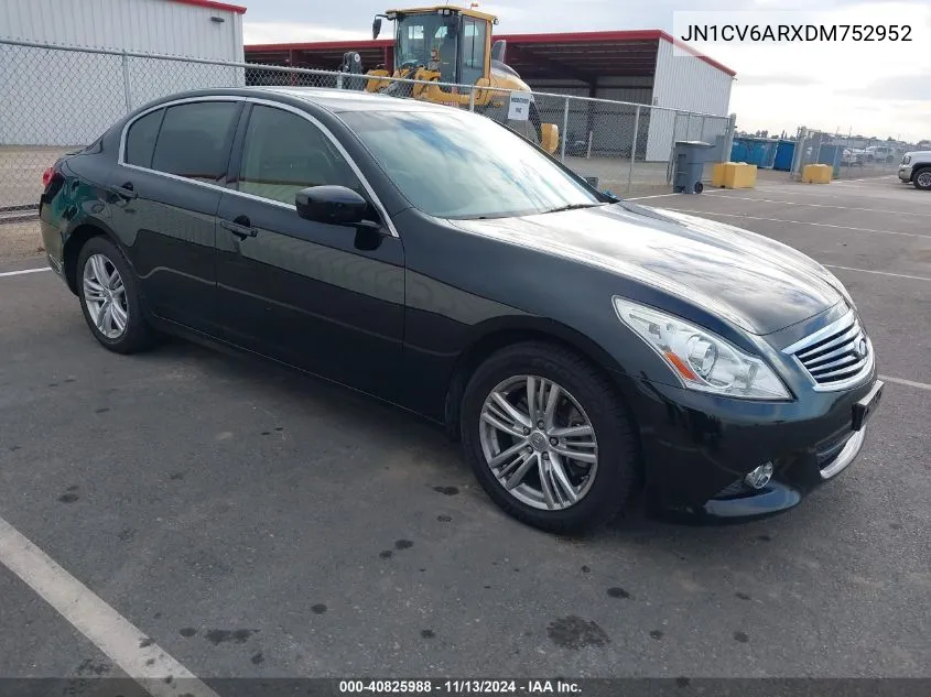 2013 Infiniti G37X VIN: JN1CV6ARXDM752952 Lot: 40825988