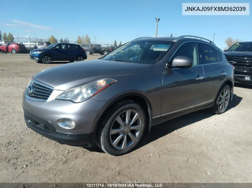 2008 Infiniti Ex35 Journey VIN: JNKAJ09FX8M362039 Lot: 12111714