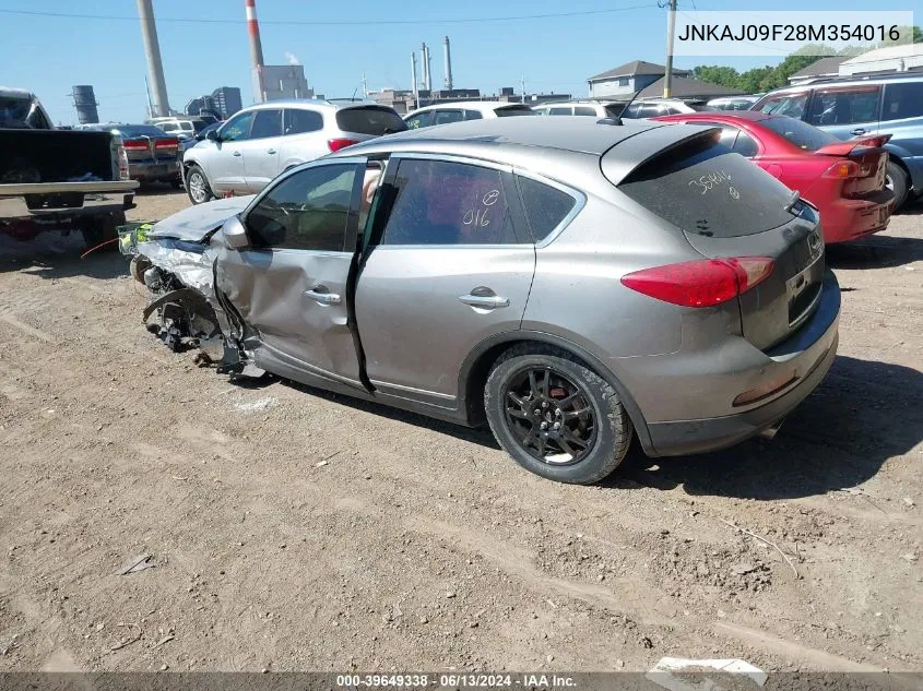 2008 Infiniti Ex35 Journey VIN: JNKAJ09F28M354016 Lot: 39649338