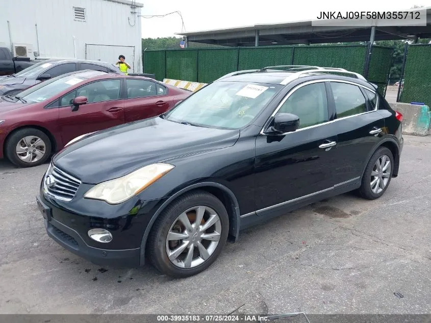 2008 Infiniti Ex35 Journey VIN: JNKAJ09F58M355712 Lot: 39935183