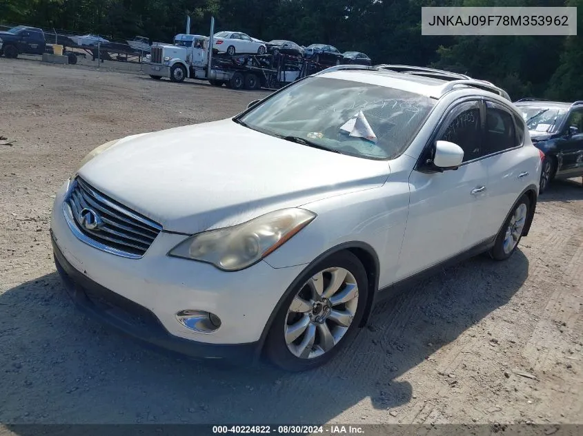 2008 Infiniti Ex35 Journey VIN: JNKAJ09F78M353962 Lot: 40224822