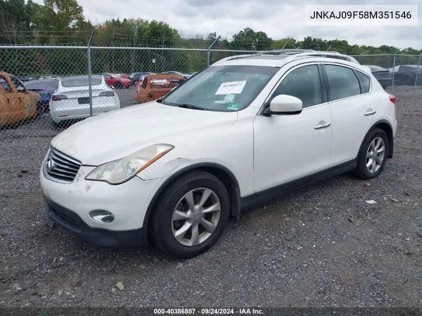 2008 Infiniti Ex35 Journey VIN: JNKAJ09F58M351546 Lot: 40386857