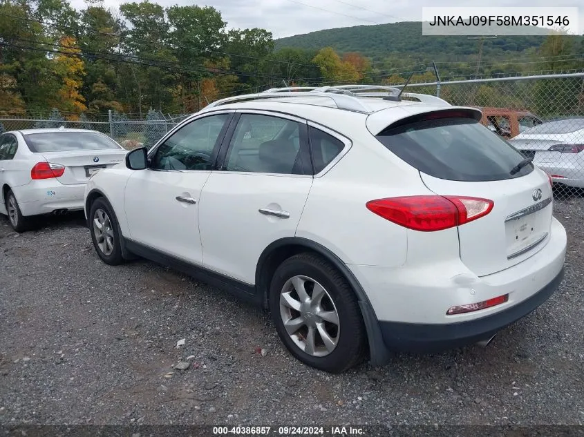 2008 Infiniti Ex35 Journey VIN: JNKAJ09F58M351546 Lot: 40386857