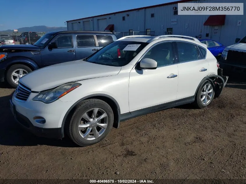 2008 Infiniti Ex35 Journey VIN: JNKAJ09F28M356770 Lot: 40496575