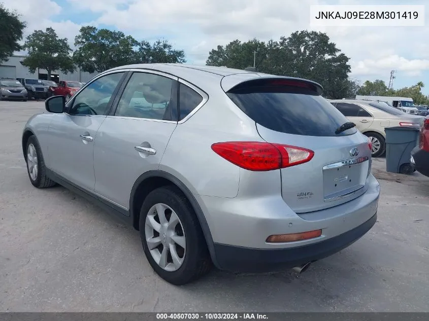 2008 Infiniti Ex35 Journey VIN: JNKAJ09E28M301419 Lot: 40507030