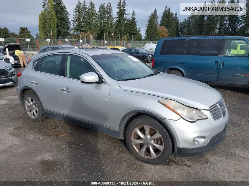 2008 Infiniti Ex35 Journey VIN: JNKAJ09FX8M354006 Lot: 40660333