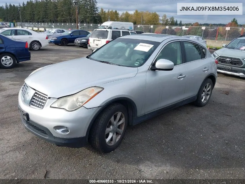 2008 Infiniti Ex35 Journey VIN: JNKAJ09FX8M354006 Lot: 40660333