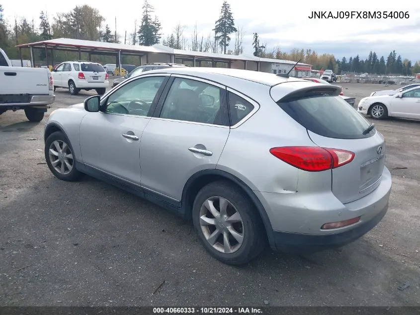 2008 Infiniti Ex35 Journey VIN: JNKAJ09FX8M354006 Lot: 40660333