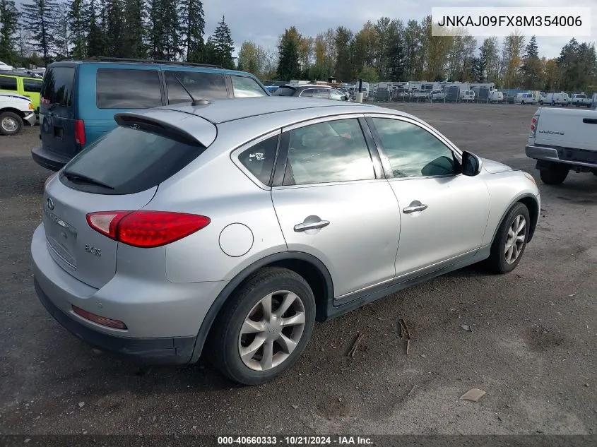 2008 Infiniti Ex35 Journey VIN: JNKAJ09FX8M354006 Lot: 40660333