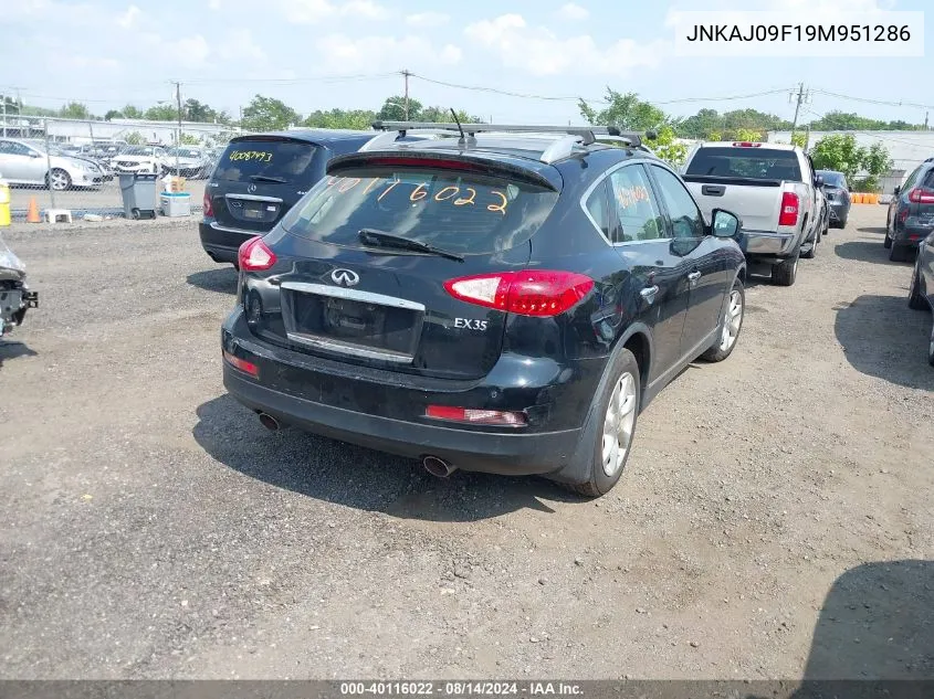 2009 Infiniti Ex35 Journey VIN: JNKAJ09F19M951286 Lot: 40116022