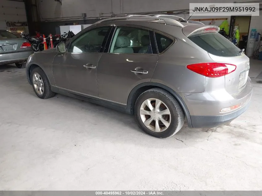 2009 Infiniti Ex35 Journey VIN: JNKAJ09F29M951992 Lot: 40495962