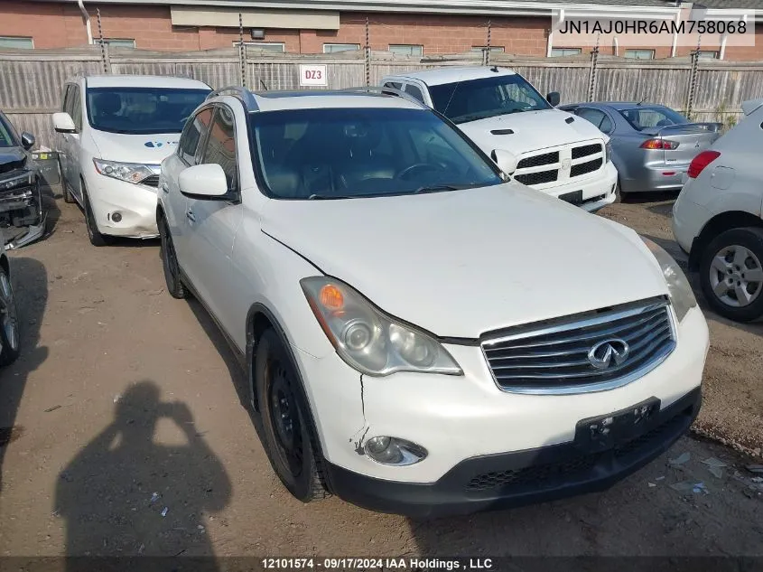 2010 Infiniti Ex35 VIN: JN1AJ0HR6AM758068 Lot: 12101574