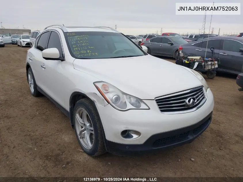 2010 Infiniti Ex35 Journey VIN: JN1AJ0HRXAM752063 Lot: 12136979