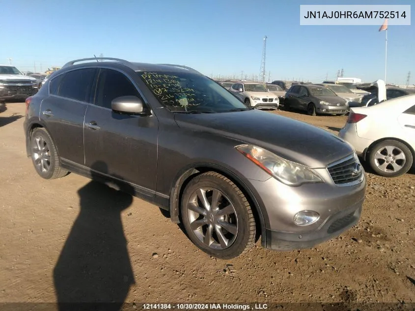 2010 Infiniti Ex35 Journey VIN: JN1AJ0HR6AM752514 Lot: 12141384