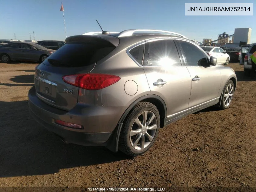 2010 Infiniti Ex35 Journey VIN: JN1AJ0HR6AM752514 Lot: 12141384