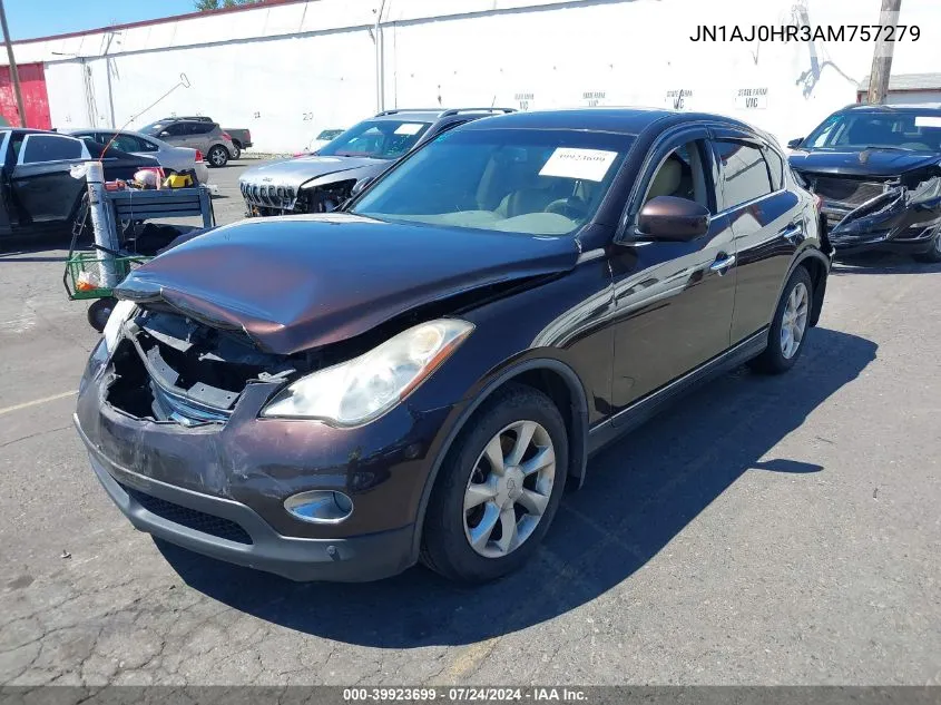 2010 Infiniti Ex35 Journey VIN: JN1AJ0HR3AM757279 Lot: 39923699