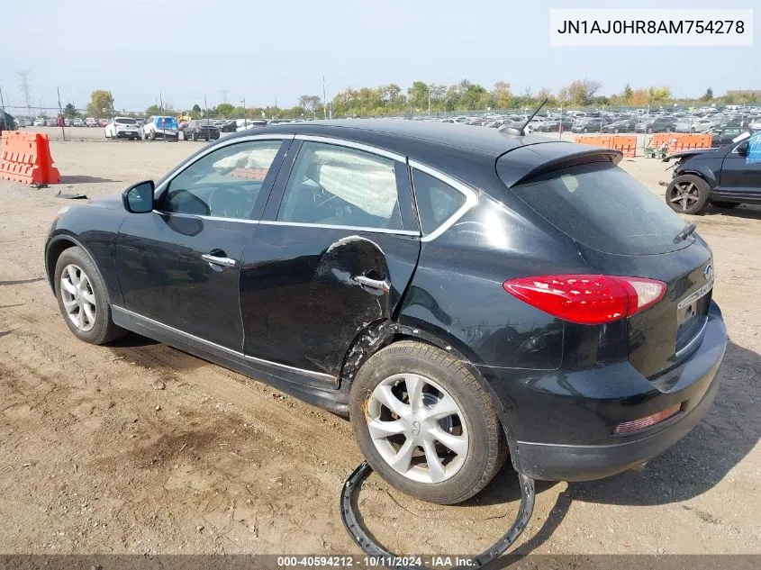 2010 Infiniti Ex35 Journey VIN: JN1AJ0HR8AM754278 Lot: 40594212