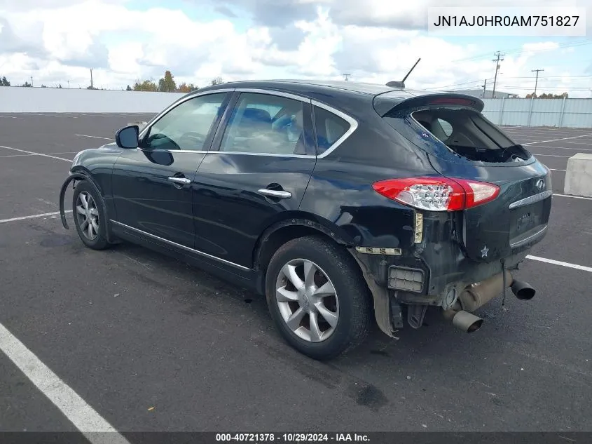 2010 Infiniti Ex35 Journey VIN: JN1AJ0HR0AM751827 Lot: 40721378