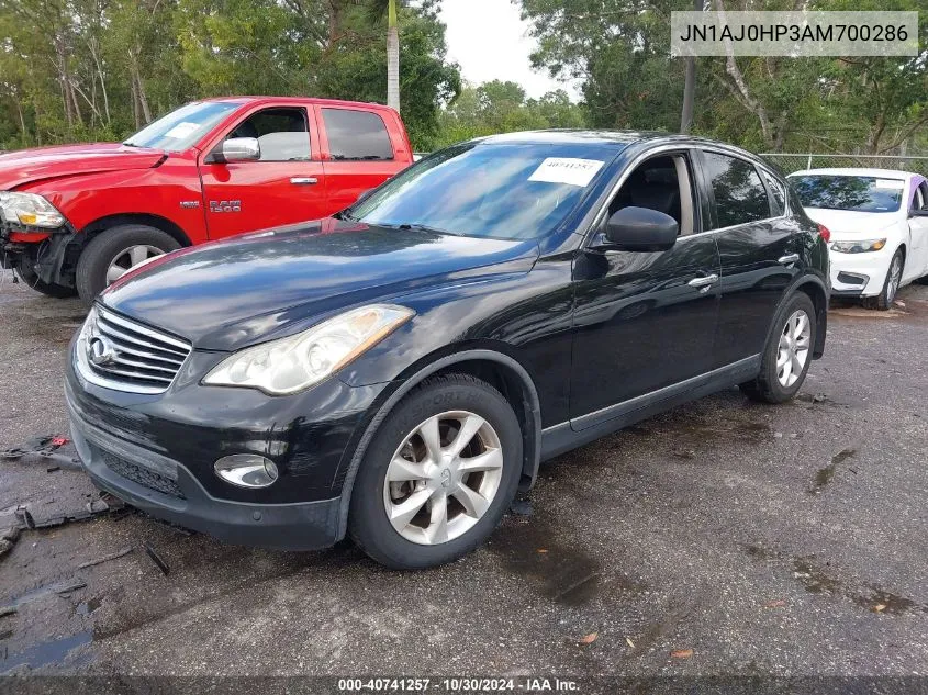 2010 Infiniti Ex35 Journey VIN: JN1AJ0HP3AM700286 Lot: 40741257