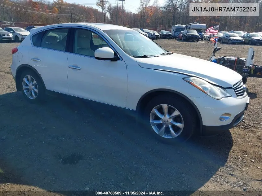 2010 Infiniti Ex35 Journey VIN: JN1AJ0HR7AM752263 Lot: 40780589