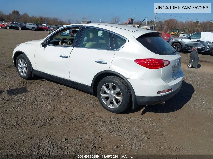 2010 Infiniti Ex35 Journey VIN: JN1AJ0HR7AM752263 Lot: 40780589