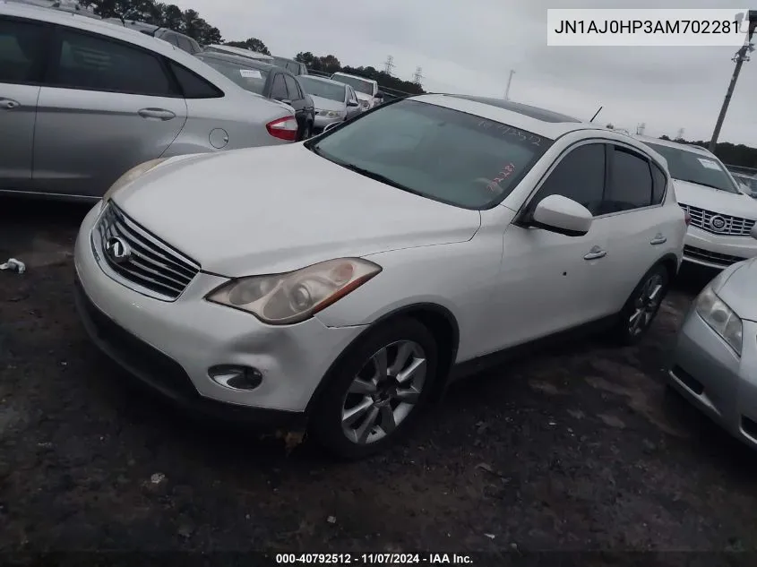 2010 Infiniti Ex35 Journey VIN: JN1AJ0HP3AM702281 Lot: 40792512