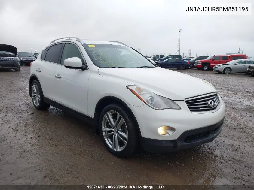 2011 Infiniti Ex35 Journey VIN: JN1AJ0HR5BM851195 Lot: 12071638