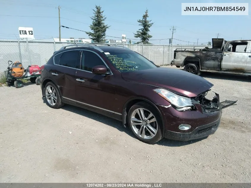 2011 Infiniti Ex35 Journey VIN: JN1AJ0HR7BM854549 Lot: 12074202