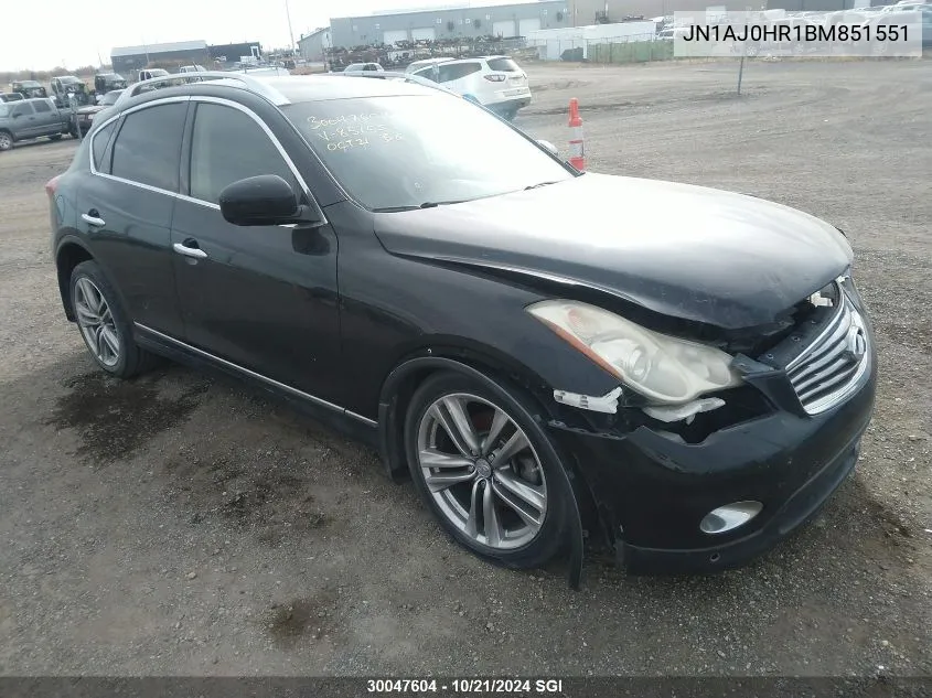 2011 Infiniti Ex35 Journey VIN: JN1AJ0HR1BM851551 Lot: 30047604