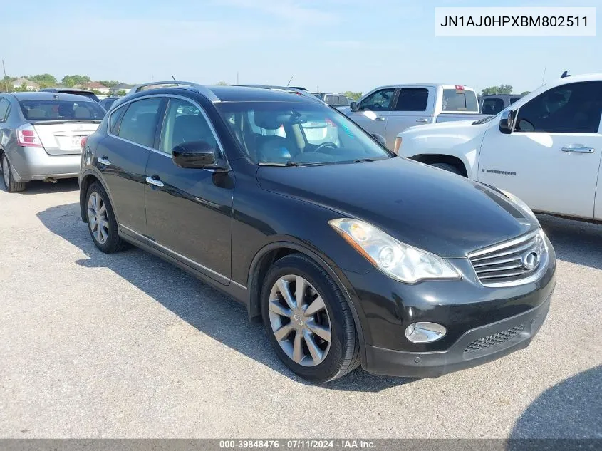 2011 Infiniti Ex35 Journey VIN: JN1AJ0HPXBM802511 Lot: 39848476