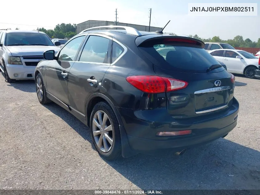 2011 Infiniti Ex35 Journey VIN: JN1AJ0HPXBM802511 Lot: 39848476